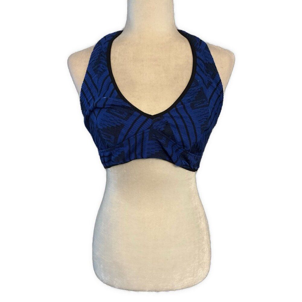intimately free people Navy Blue Black Striped Halter Bra Bralette Large